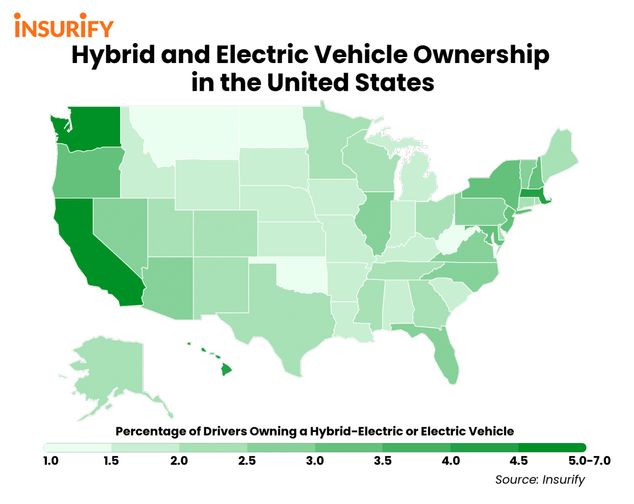 Map of HEV Adoption by State